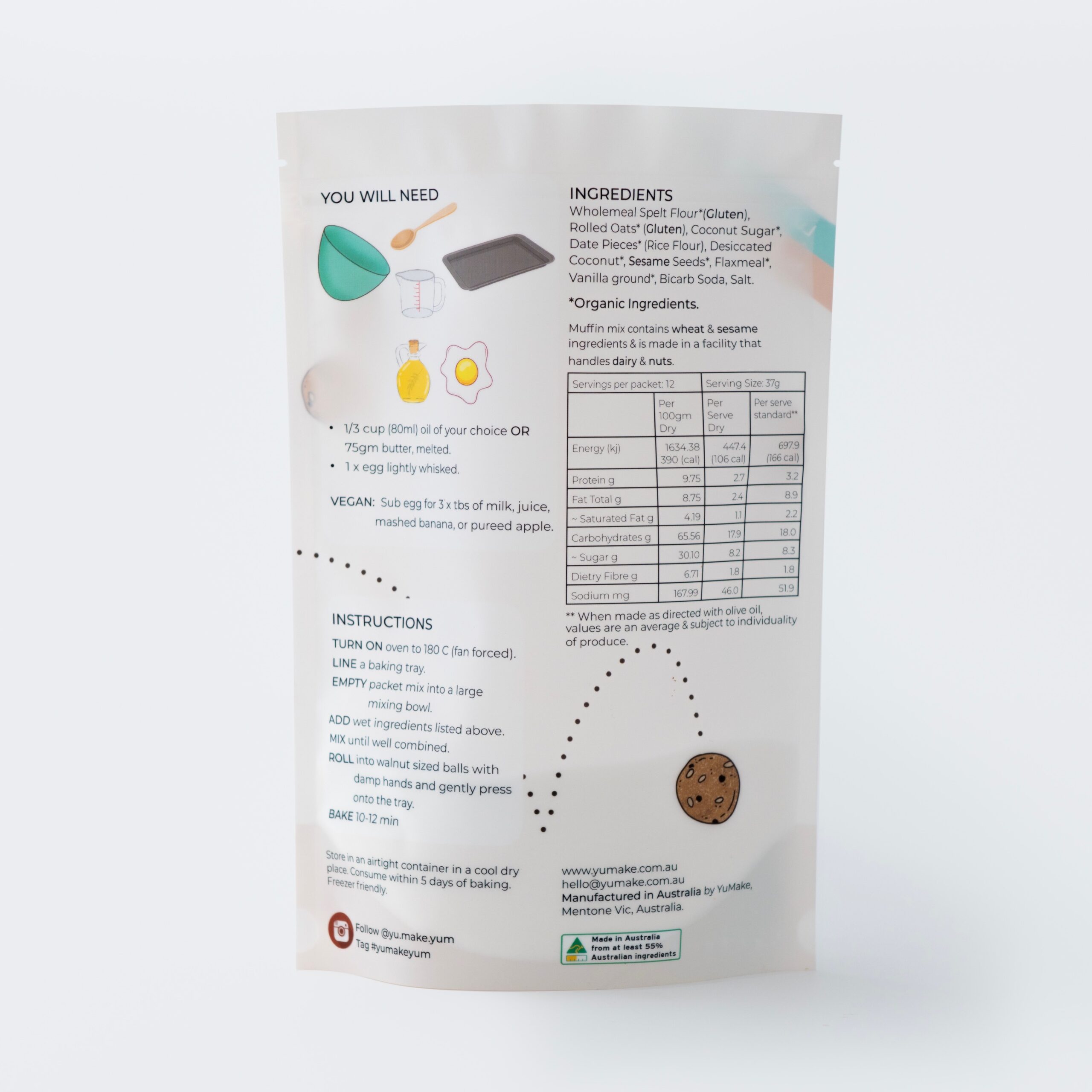 Mookie Cookie Baking Mix Back